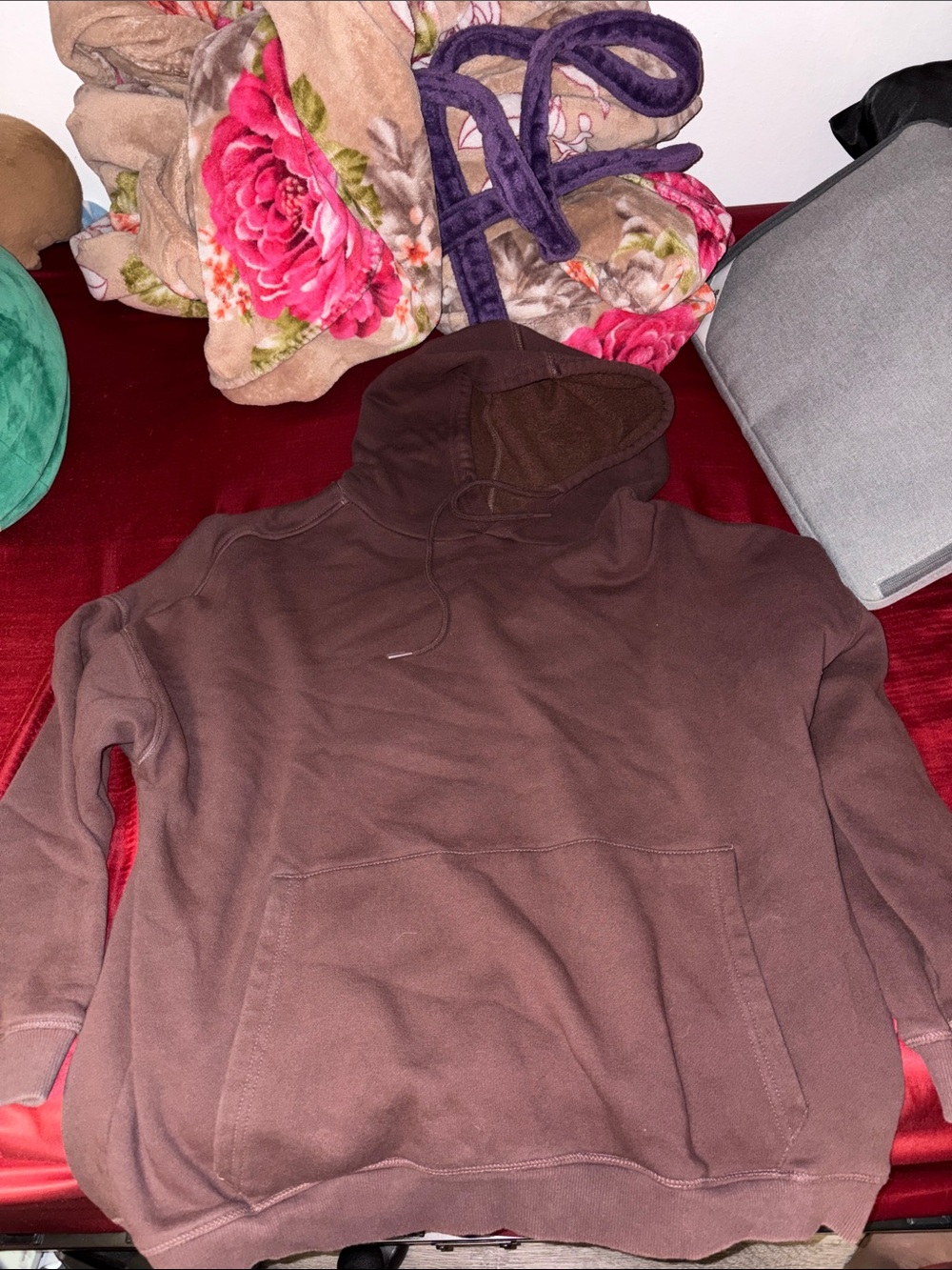 Body Central Brown Hooded Pullover Sweatshirt